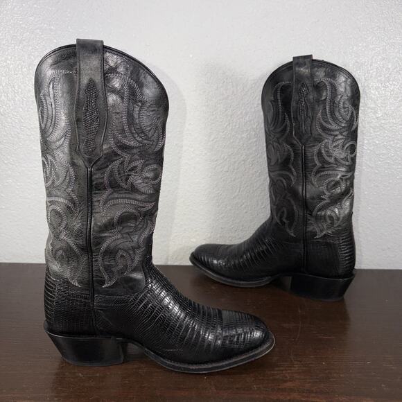 Tony Lama Men\'s Nacogdoches Black Lizard 13\